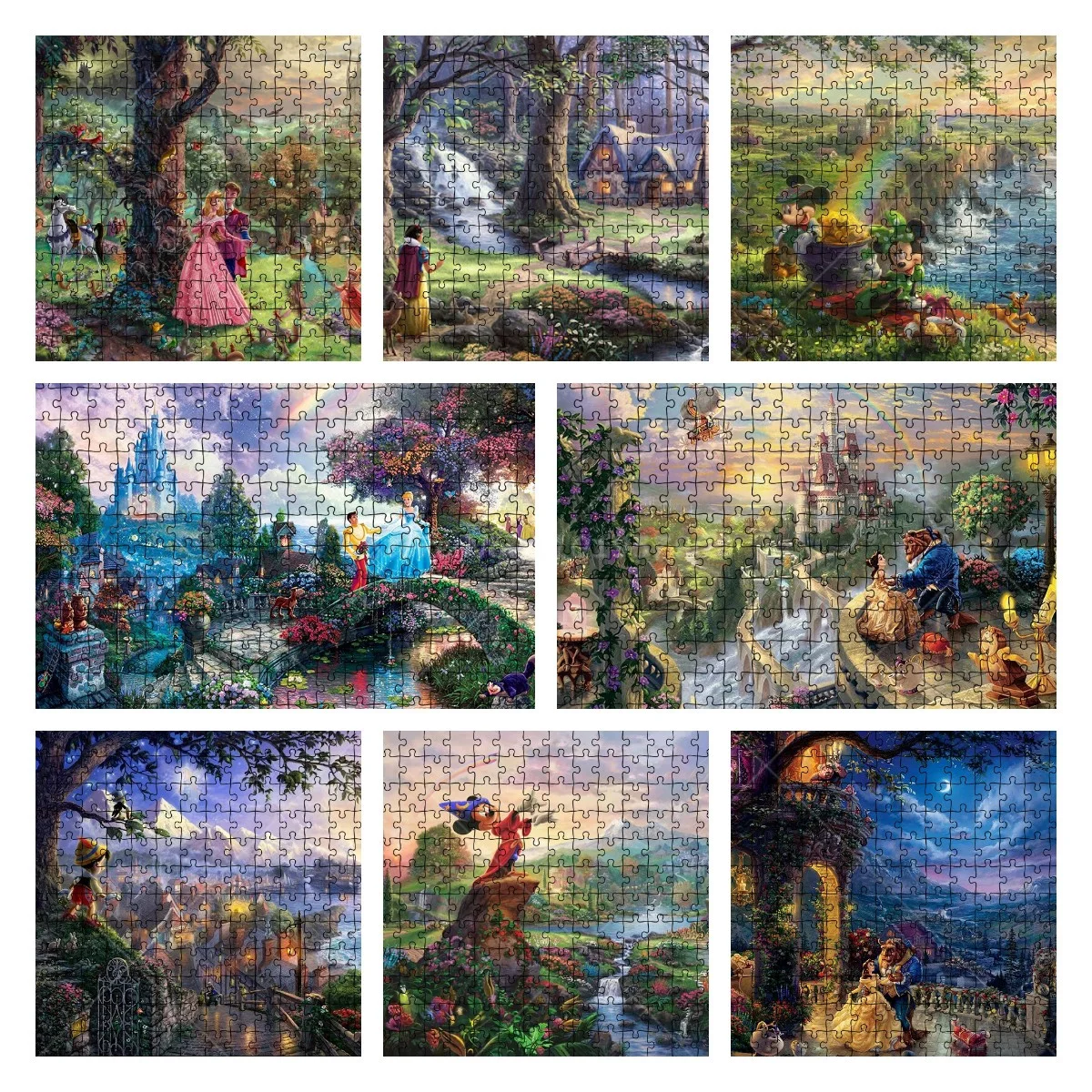 Disney Mickey Pinocchio Beauty And The Beast Fairy Tale Princess Jigsaw Puzzles 300 Pieces Paper Puzzle For Children's Education