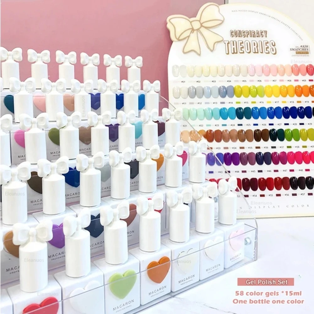 58 Colors Macaron Nail Gel Polish Set TPO FREE Gel Varnishes Nail Salon Wholesale  UV Gel  Kit 15ml