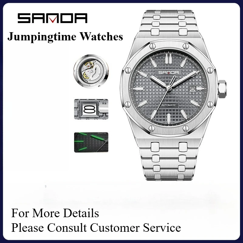 

Waterproof Luminous Mechanical Watch for Men Octagonal Shape Transparent Back Display Calendar Watch