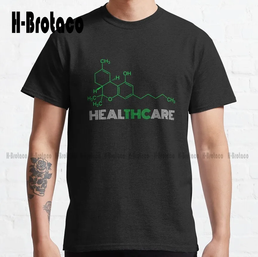 Thc Molecule For Legalize Healthcare Cannabis Medical Marijuana Classic T-Shirt Custom Gift Xs-5Xl Unisex Digital Printing Retro