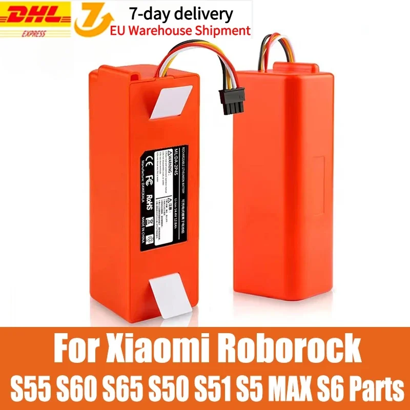 14.4V 5200-12800mAh Robotic Vacuum Cleaner Replacement Battery For Xiaomi Roborock S55 S60 S65 S50 S51 S5 MAX S6 Parts