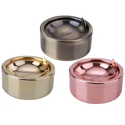 Cigarette Ashtray Metal Ash Tray With Lids Ash Holder Smokeless Ashtray Windproof Cigarette Holder Cigarette Accessories