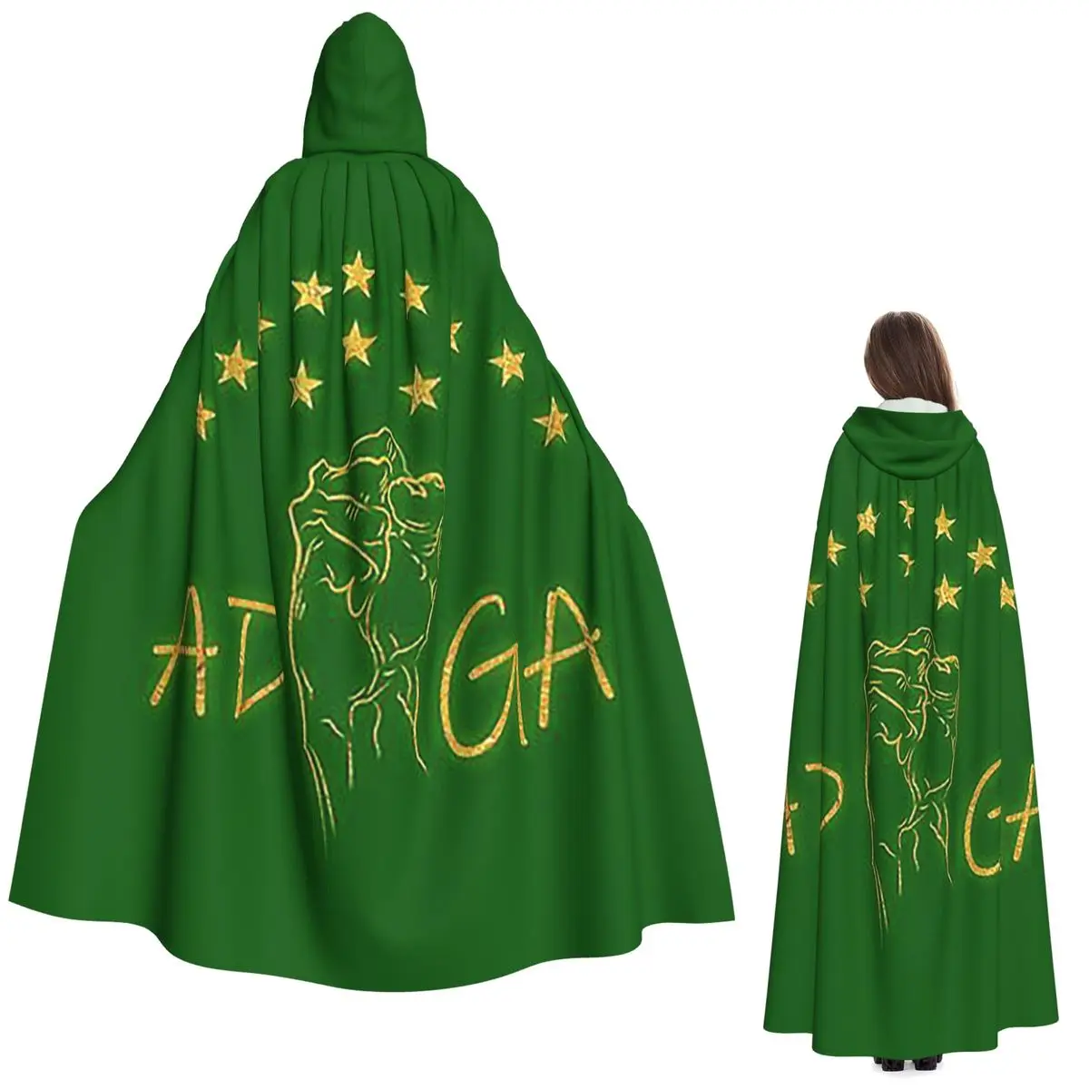 

Adiga Fight For Ever Adygea Flag Long Hooded Cloak Witch Medieval Costume Cosplay Cape HalloweenParty Adult Unisex