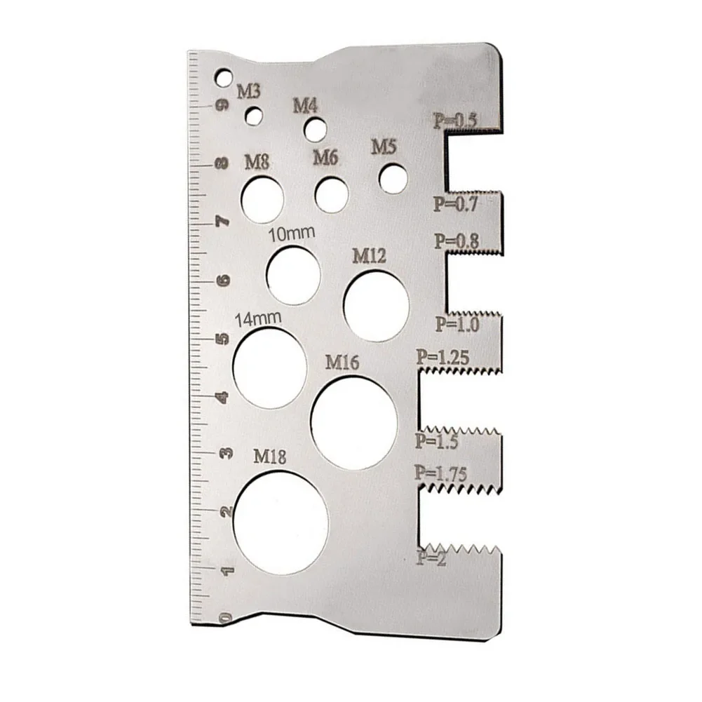 Bolt Nut Gauge Measuring Tool 304 Stainless Steel Construction Compact And Lightweight For Screw Specifications Measuring Device
