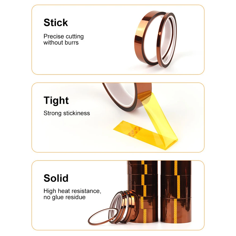 33 メートルカプトンテープゴールド高温熱 BGA テープ 5/10/20/30/40 ミリメートル幅ポリイミド粘着絶縁テープボード保護