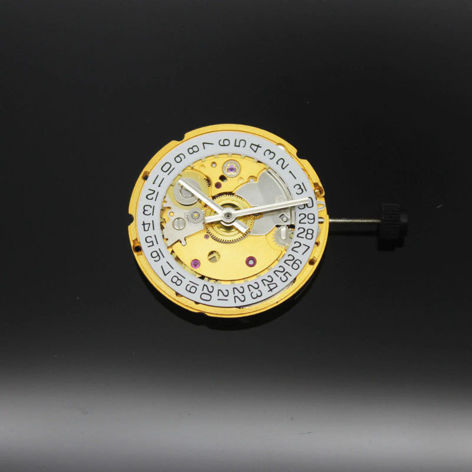 عالية الدقة الأبيض/الذهب الرجعية استنساخ 25 جواهر تقويم واحد حركة ساعة أوتوماتيكية ل ETA 2824 2824-2 أجزاء الساعة #6