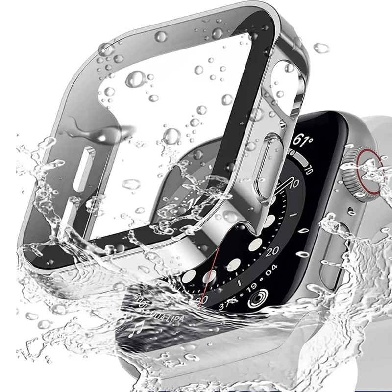 Waterproof Case for Apple Watch Ultra 49mm Screen Protector Glass+Cover Bumper Tempered iWatch Series 9 8 7 41mm 45mm 44mm 40mm