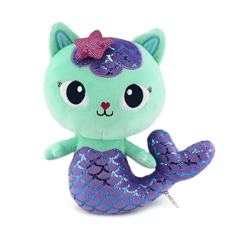 Party Favors About 27cm Kawaii Gabby Dollhouse Plush Toy Mercat Cartoon Stuffed Animals Mermaid Cat