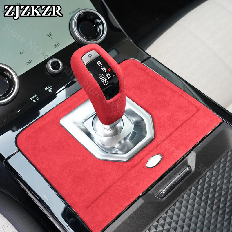 For Land Rover Range Rover Evoque 2019-2022 Suede Leather Gear Shifter Trim Cover Wear-proof Shift Console Protector Accessories