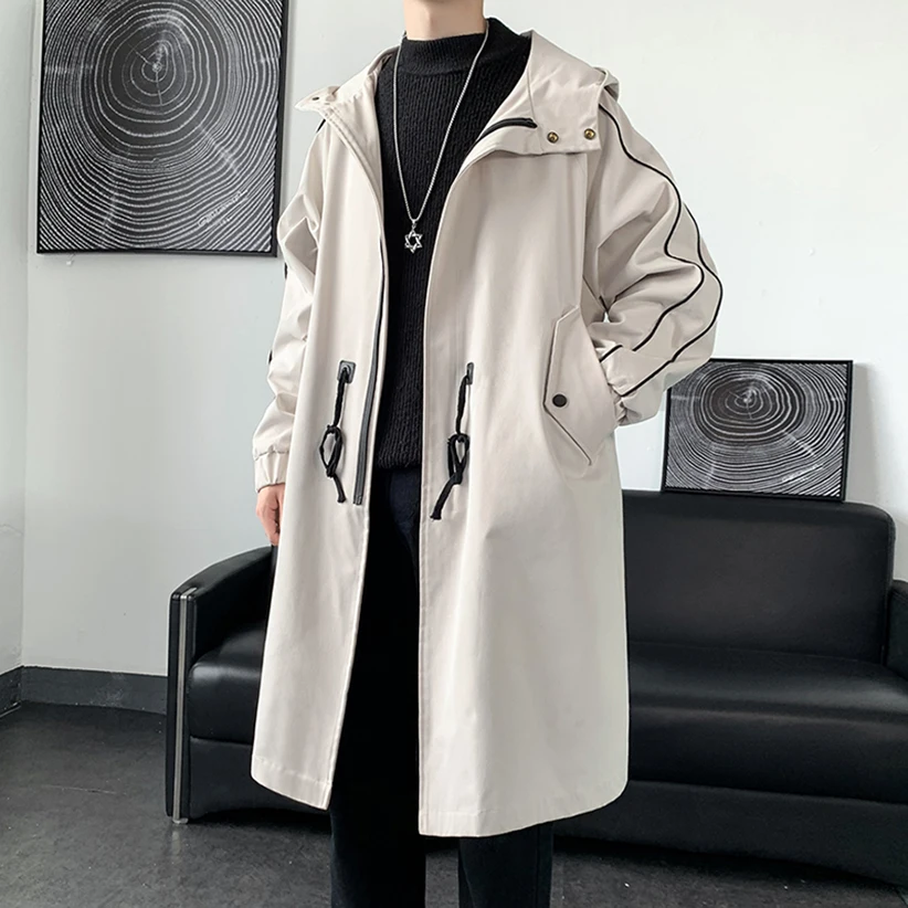 

Мужская ветровка средней длины Sli: модная демисезонная водонепроницаемая куртка для молодежи