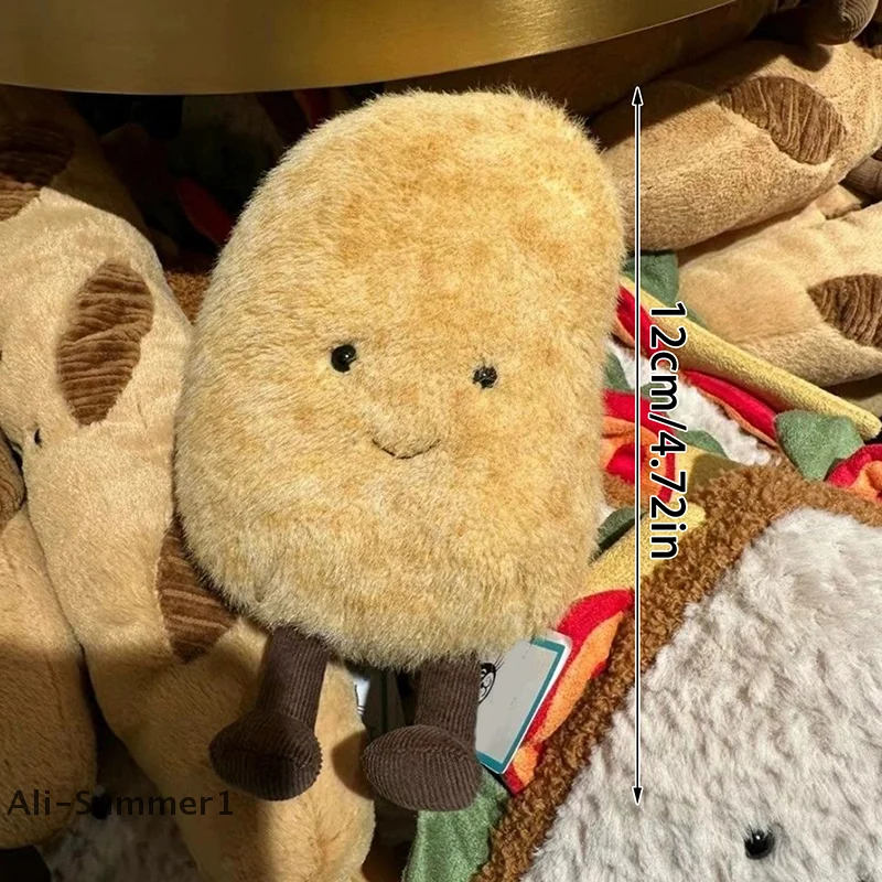 【E】漫画ポテトぬいぐるみキーホルダーかわいい食べ物ぬいぐるみペンダント車のキーリングバックパックバッグデコレーション子供ギフト