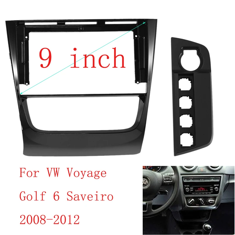 Fascia de Radio de coche para VW Golf MK6/Voyage/Saveiro, adaptador de placa de marco estéreo DVD, Kit de ajuste de bisel de instalación de tablero de montaje