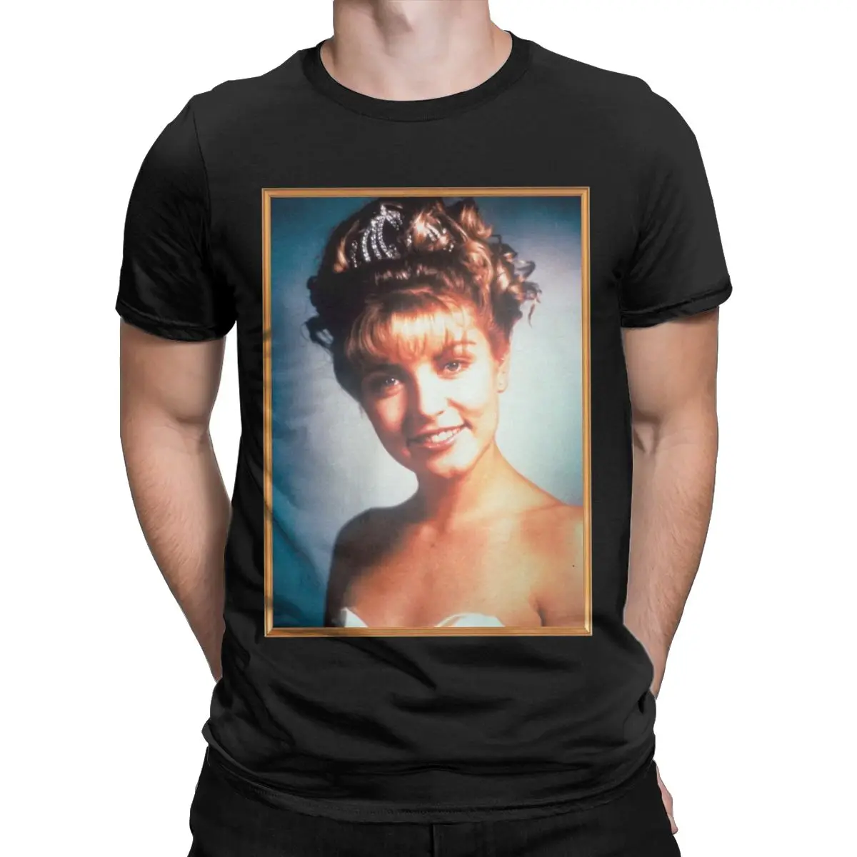 Twin Peaks Laura Palmer Rosy Glow High School Portrait Men T Shirt Novelty Tees Round Neck T-Shirts Cotton Gift Idea Clothes