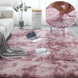 VIKAMA Fall and Winter Tie-dye Shaggy Carpet Home Living Room Bedroom Sofa Cushion Coffee Table Cushion Bedside Rug Carpet