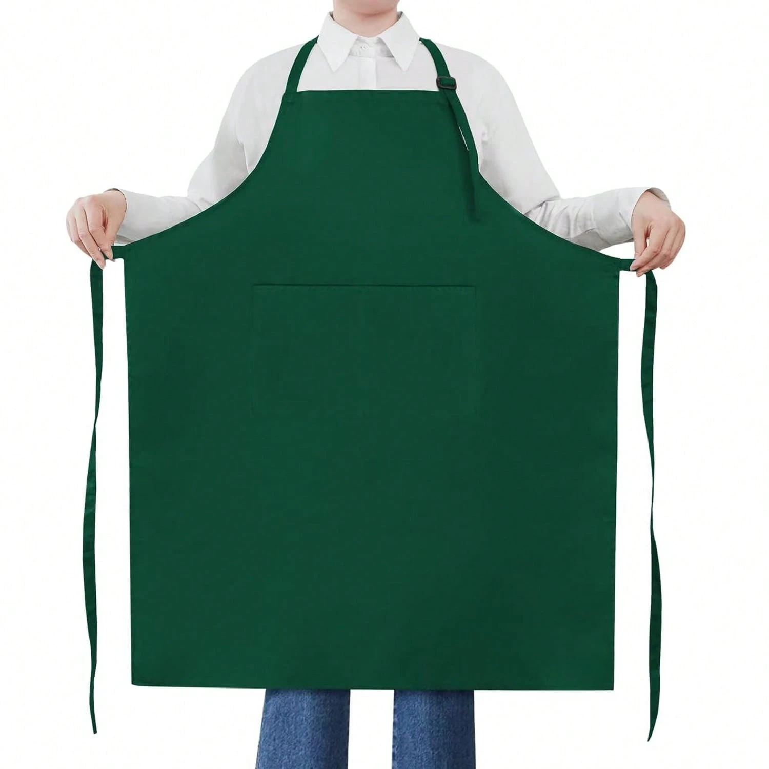 

Extra Large Apron For Men Adjustable Bib Aprons With 2 Pockets Cooking Kitchen Women Chef Water & Oil Resistant