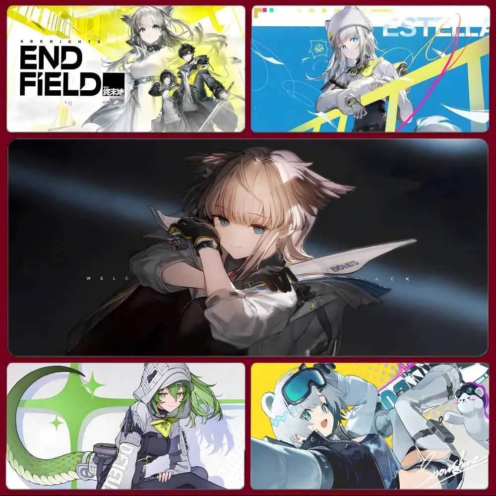 Game Tactical Arknights Endfield Mouse Pad Large Gaming Mousepad with Stitched Edges Thickened Desk Mat PC