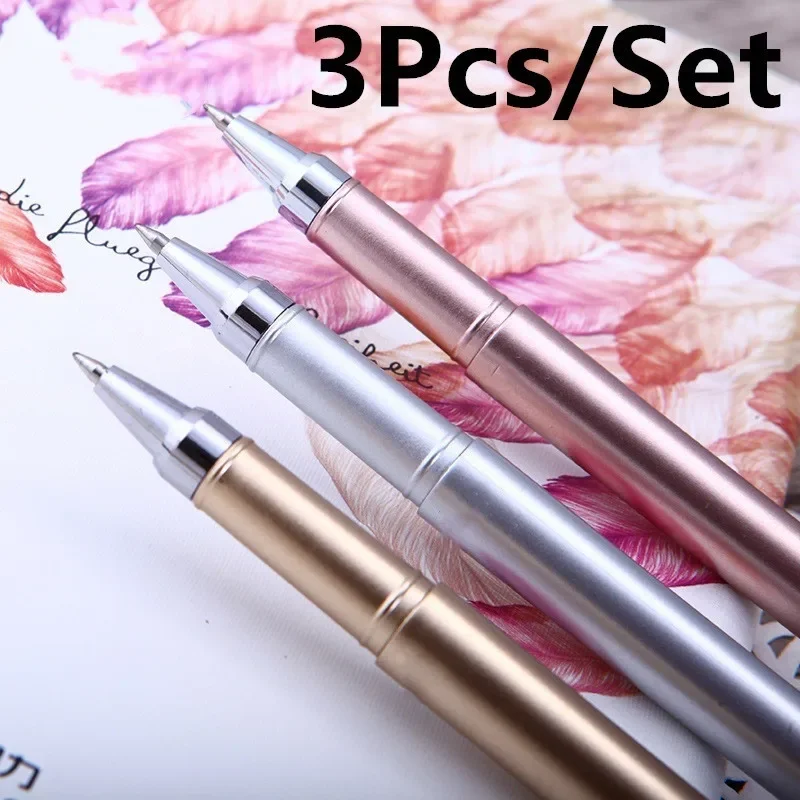 

3Pcs 0.5mm Metal Ballpoint Pens Luxury Ballpoint Pen For Business Writing Gift Office School Supplies