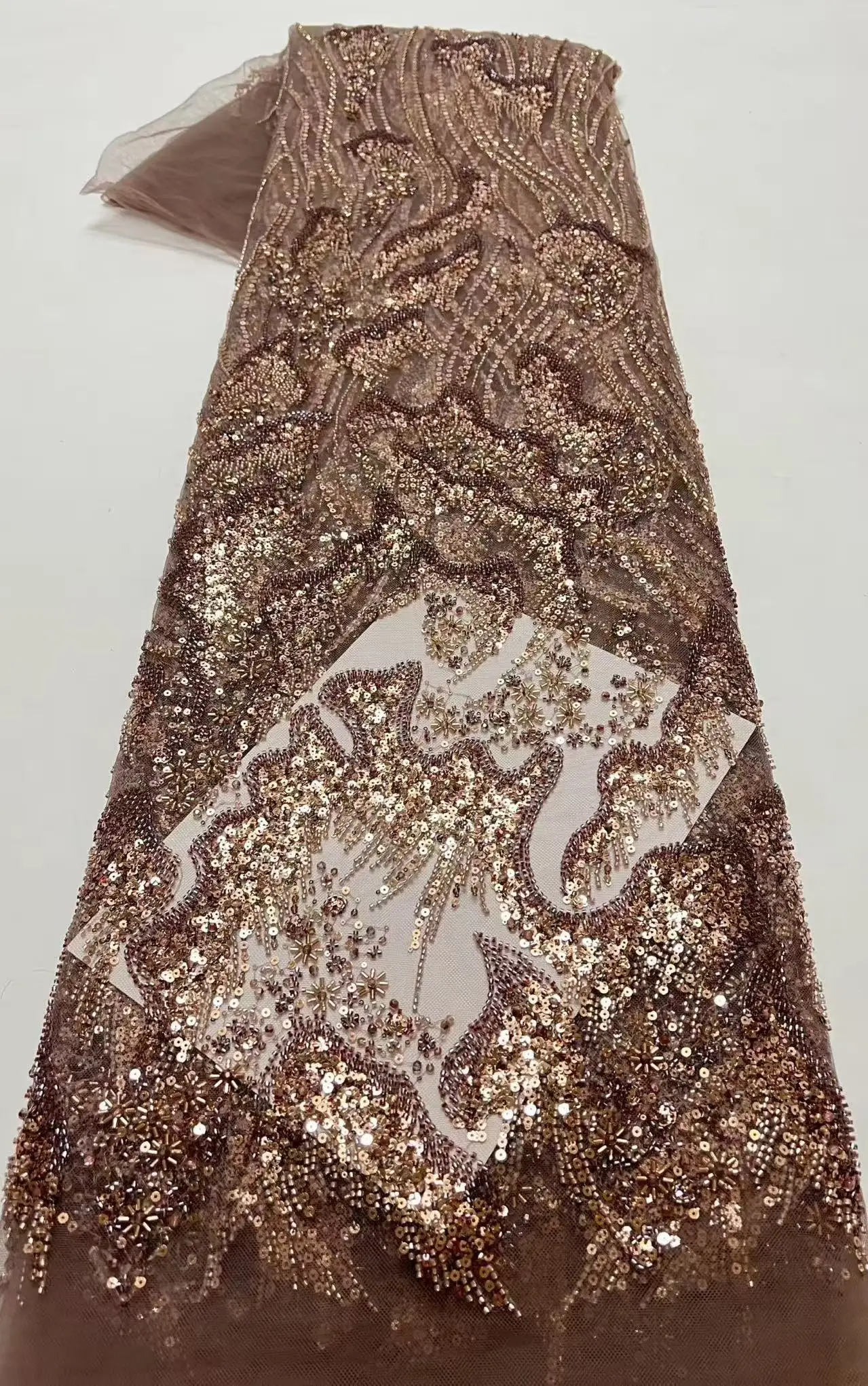 Hot Sale Fashion Design Africa High Quality Embroidery Beads Net Lace Sequins In Multi Colors For Wedding or Party Dress 2026