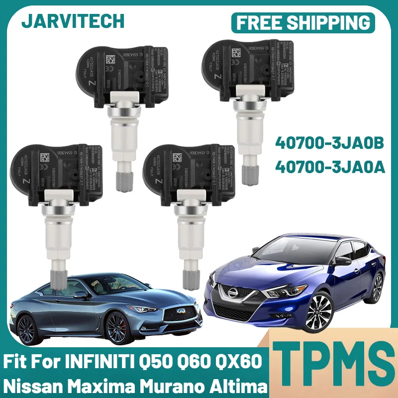 1/4Pcs Tire Pressure Sensor 433MHz TPMS 40700-3JA0A For Infiniti Q50 Q60 QX50 QX56 QX60 Nissan Murano Pathfinder 407003JA0B
