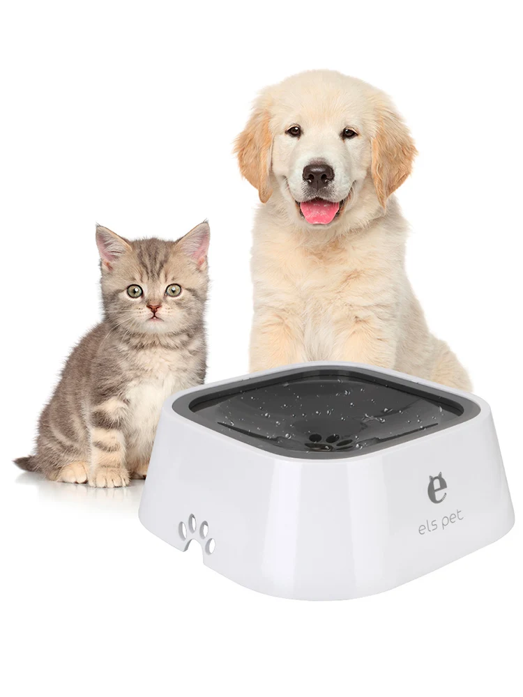 Slow Water Feeder Dispenser Cat Dog Water Bowl Carried Floating Bowl Pet Fountain 1.5L Anti-Overflow