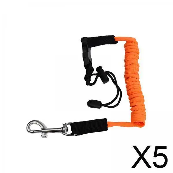 

Kayak Paddle Safety Rope Adjustable Clips Bright Orange Holder for Kayaking Accessories and Fishing Rods