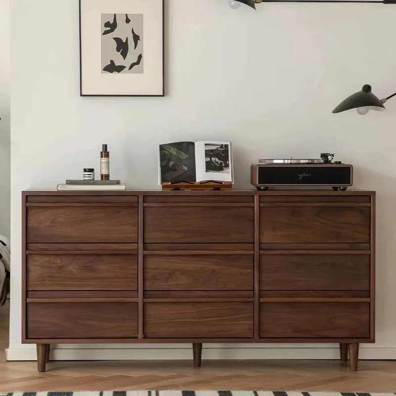 Nine-bucket bedroom, living room storage, simple solid wood against the wall, bedside drawer, electricity