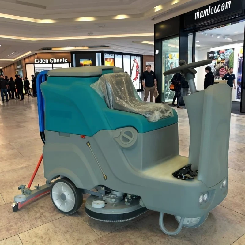 GS860 Electric New Commercial Ride-on Floor Scrubber with Double Brushes and Side Brush