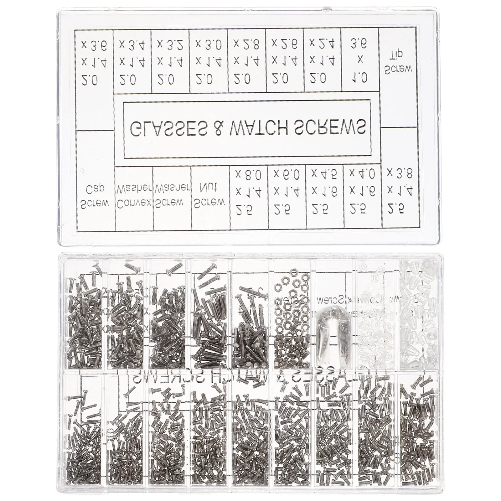 

1Set Metal Glasses Screw Set Assorted Replacement Screws Kit for Eyeglasses Sunglasses Watches Clocks Precision Repair Tool