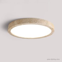 Yellow Cave Stone LED Ceiling Lights Corridor Living Room Nordic Modern Wabi Sabi Natural Yellow Travertine Ceiling Lamp Plafon