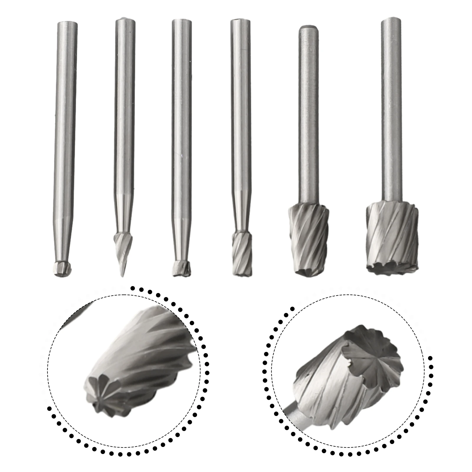 12pcs HSS Router Drill Bit Rotary Burring Head 3.17mm Shank For Wood Metal Carving Milling Trimming Electric Grinder Tool Parts image 4