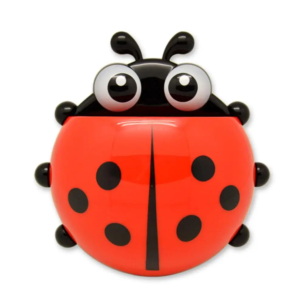 Ladybug Animal Insect Toothbrush Holder Bathroom Cartoon Toothbrush Toothpaste Wall Suction Holder Rack Container Organizer