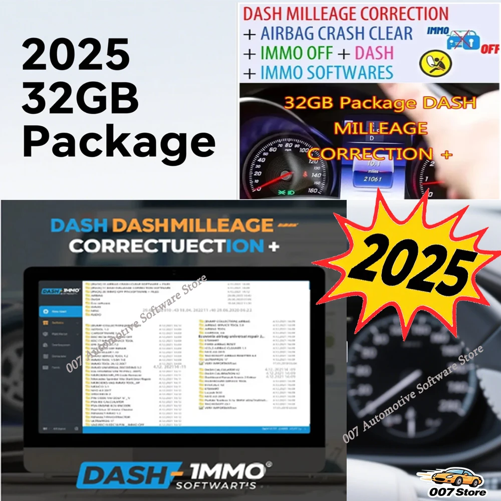 

2025 Hot! 32GB Full Software Pack Mileage Correction Airbag Crash Clear IMMO off Dash & IMMO Car Diagnostic Tools