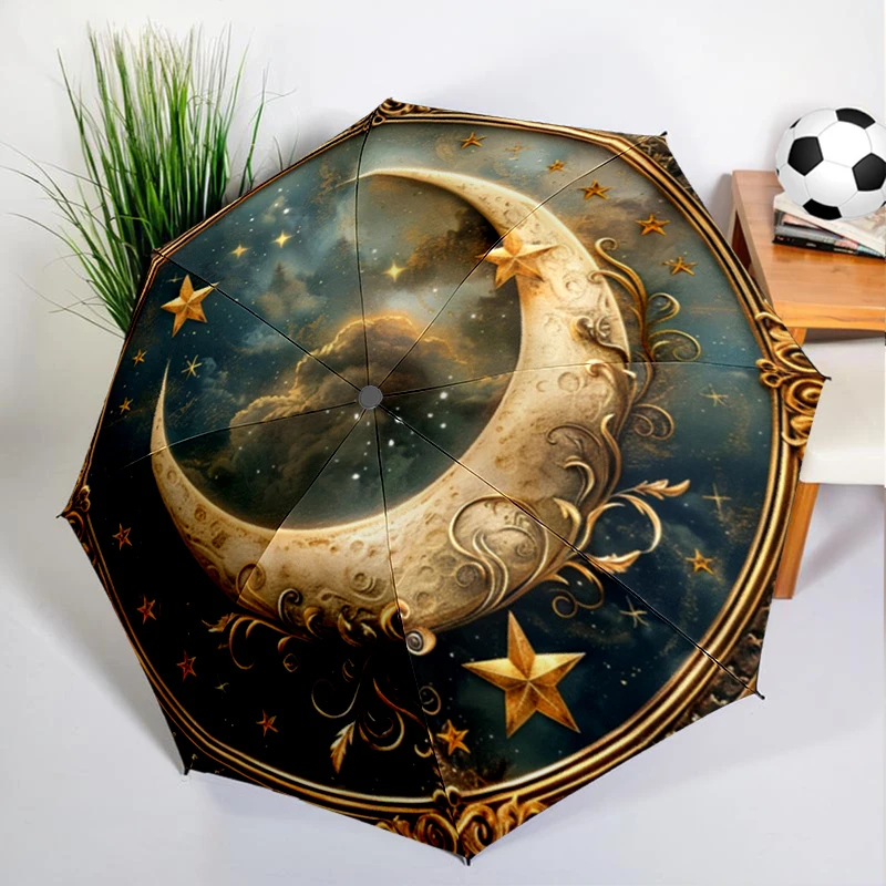 

Fantasy Sun and Moon Umbrella Automatic Open/close, Sturdy Iron Frame & 8-Rib Struct, Umbrella for Women & Men, Christmas Gifts