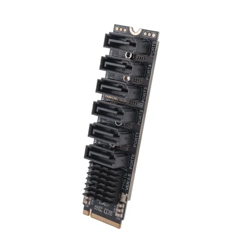 Reliable-PCIE Adapter Card M.2 NVME To SATA3.0 PCIE To SATA 6Gpbsx6-Port Expansion Card ASM1166,PCIE Adapter Card M.2 NVME To SA