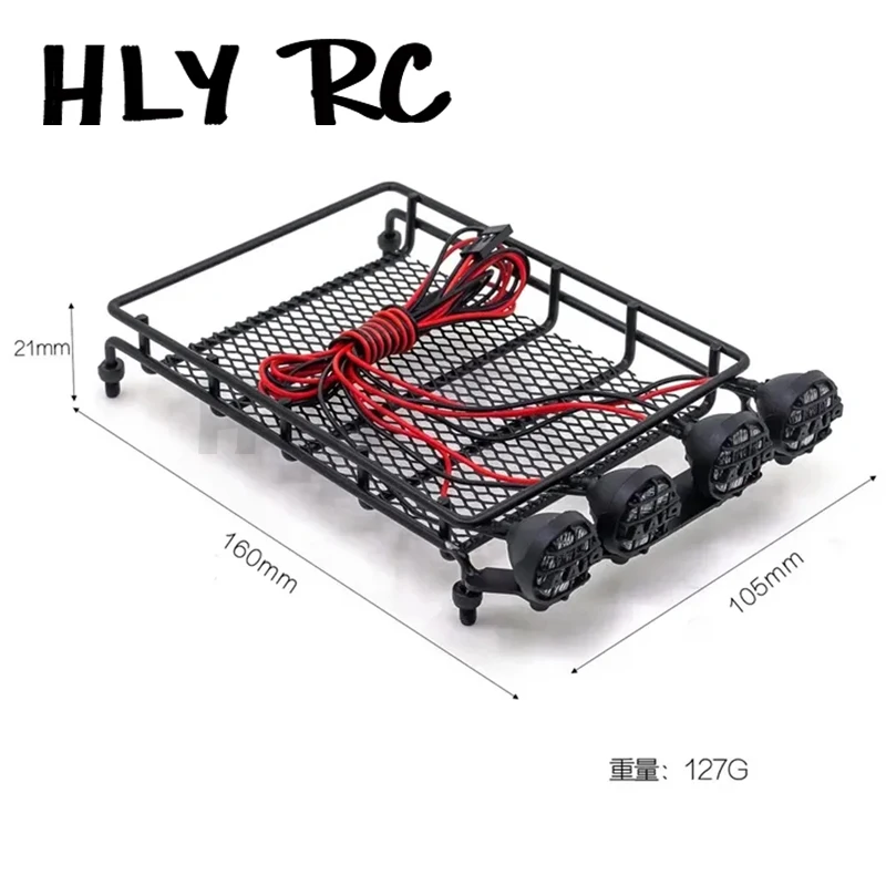 Metal Roof Luggage Rack Tray Roof Rack with LED Light For MN D90 D99 MN90 MN99S 1/12 RC Car Upgrade Parts