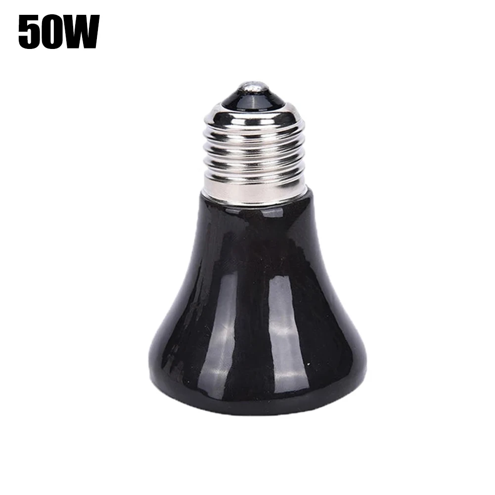 1 Pcs Heat Emitter Bulb 25W 50W 75W Infrared No Light Emitted Ceramic Alloy Electrical Black Ceramic 25W 50W 75W