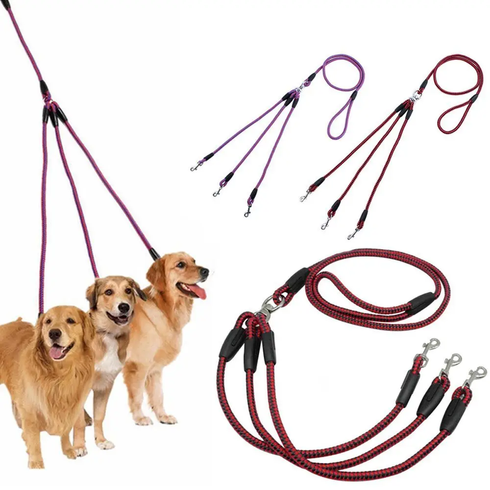 

3 Way Couplers Rope Safety Cord Pet Supplies Triple Pet Leashes Braid Pet Rope Leash Lead Leash Puppy Rope Pet Leashes