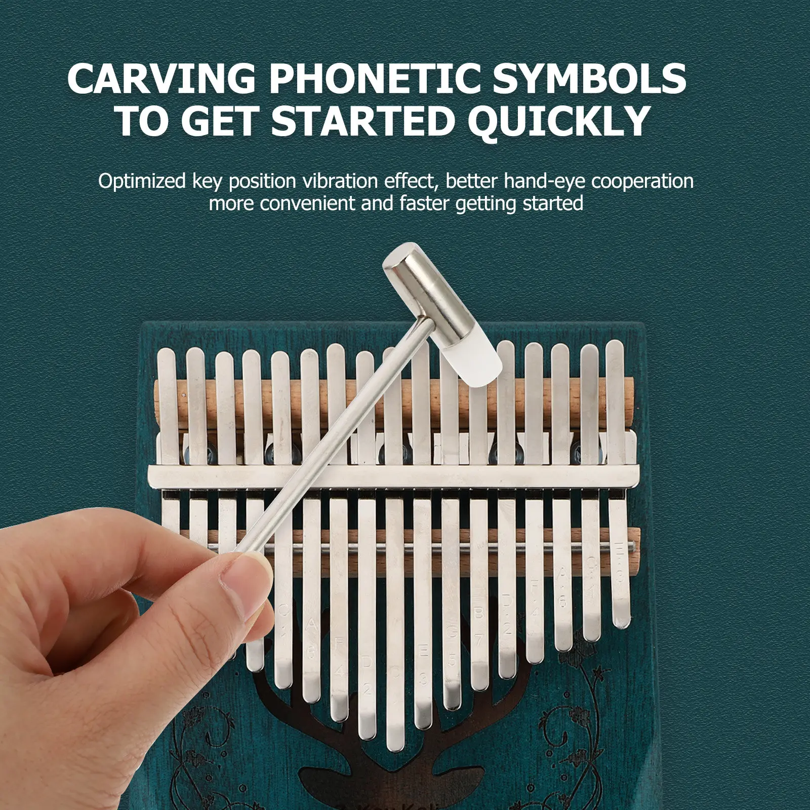 

Деревянная калимба на 17 клавиш: портативный музыкальный инструмент для начинающих, чистый звук, полированные гладкие углы, идеальный подарок