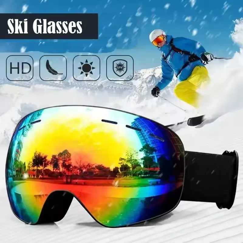 Anti Fog Ski Goggles for Men Women Double Lens Snowboard Glasses with UV Protection Wide View for Winter Sports