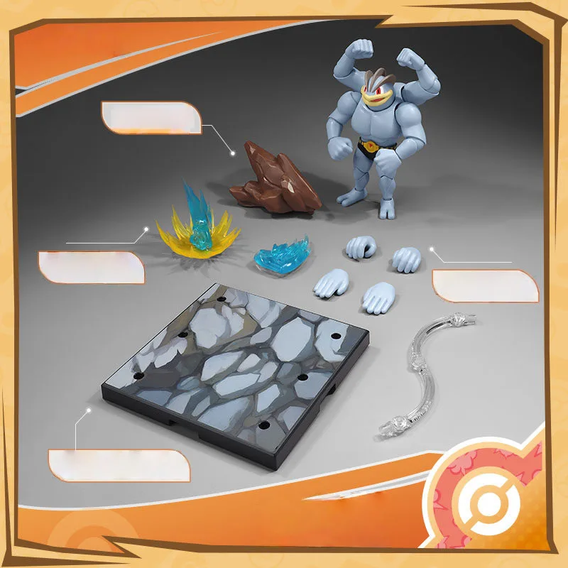 BLOKEES Pokemon Action Figure Cinderace Snorlax Collectible Toys Machamp Scyther Greninja Ceruledge Assembled Anime Model Gifts