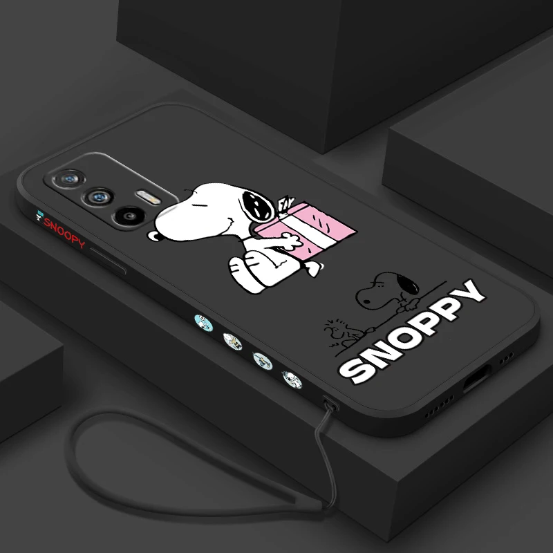 Милый мультяшный S-noopys аниме для Realme Q5 GT Neo 5 3T 3 XT X3 C55 C30 C21Y C11 C2 Explorer Master с жидкостью и левой веревкой Милый мультяшный S-noopys аниме для Realme Q5 GT Neo 5 3T 3 XT X3 C55 C30 C21Y C11 C2 Explorer Master с жидкостью и левой веревкой