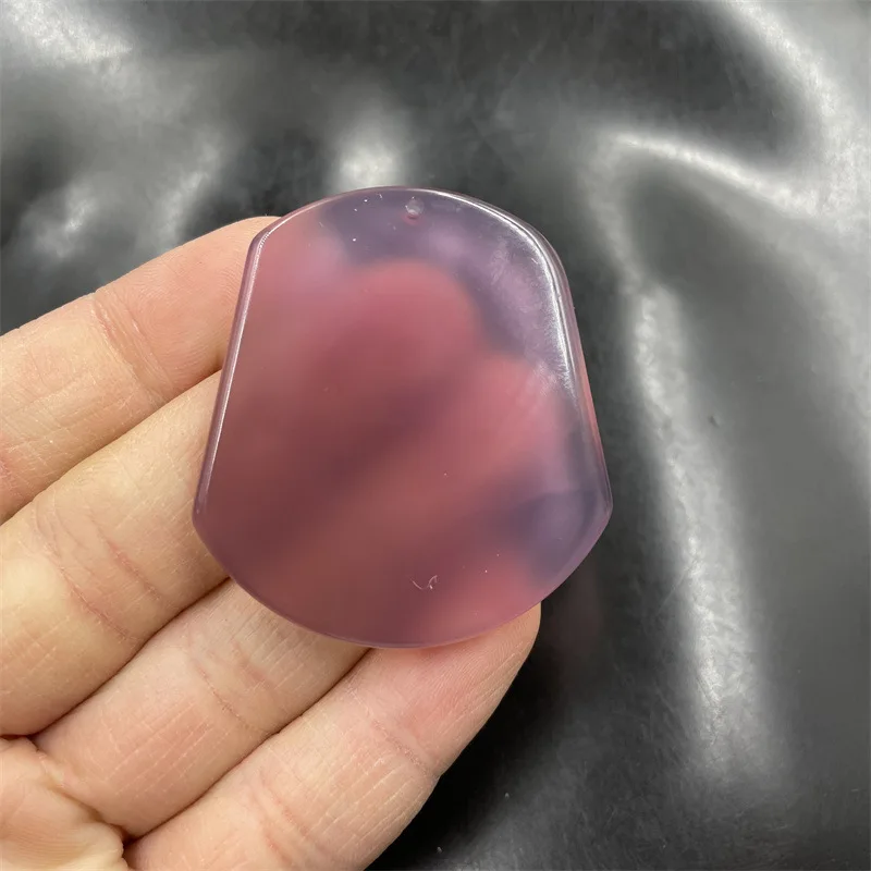 Cheap Jade Emperor Purple Chalcedony Agate Tranquility and Peace Plate Pendant Trapezoid Pendant Sweater Chain Jade Pendant