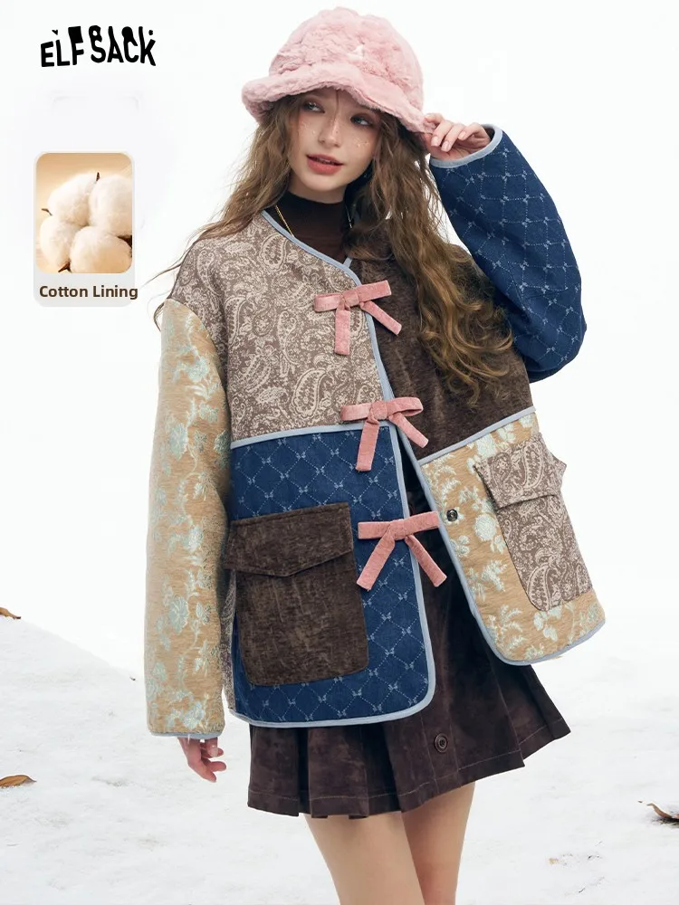 

Новая женская хлопковая куртка в китайском стиле с цветочным узором, утепленная полиэстером, средней длины, свободного кроя, зимнее пальто