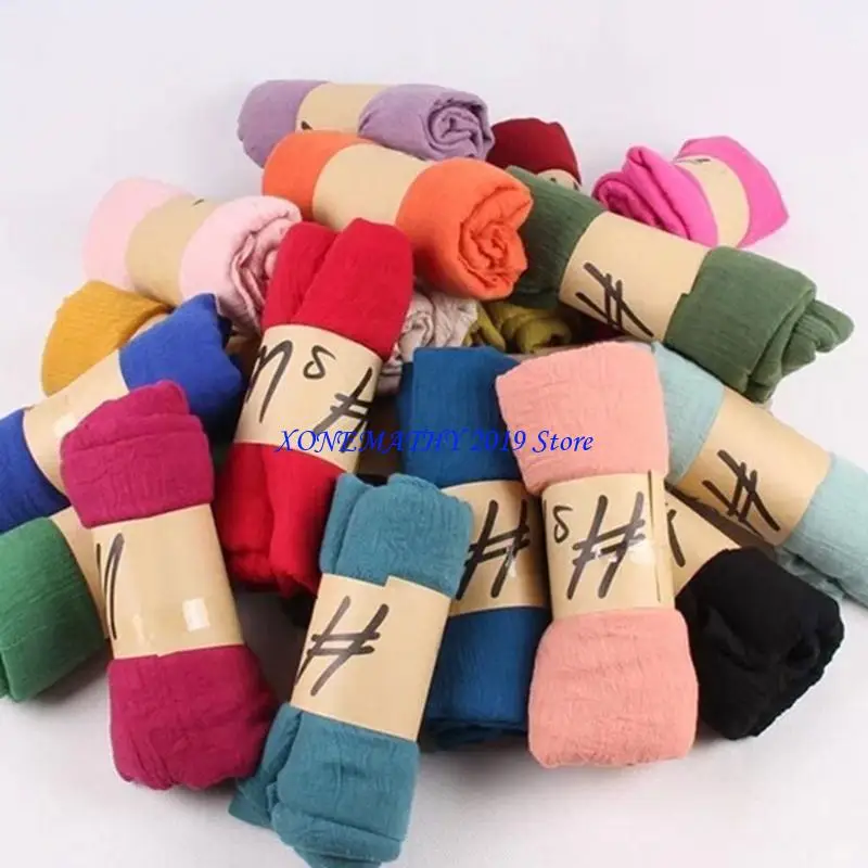 

F42F Hijab Scarfs for Women Cotton Linen Large Shawl for All Season for Head Scarves