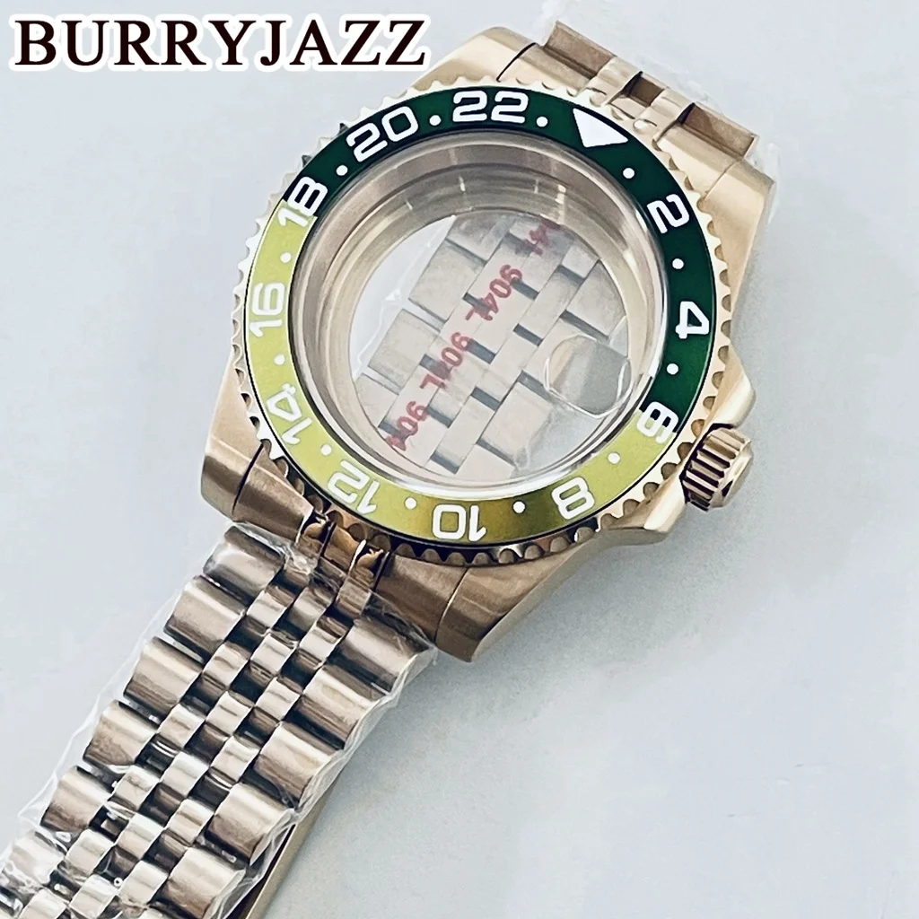 حافظة ساعة بوريجاز 40 من BURRYJAZZ SUB GMT NH35 NH36 NH34 NH38 NH70 NH72 ETA2824 PT5000 بإطار من زجاج الياقوت والألومنيوم