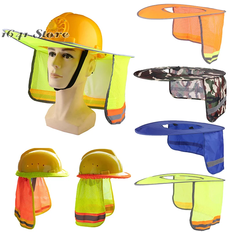 （NEW）Summer Sun Shade Safety Hard Hat Neck Shield Helmets Reflective Hat Brim Reflective Cap Cover for Construction Workers