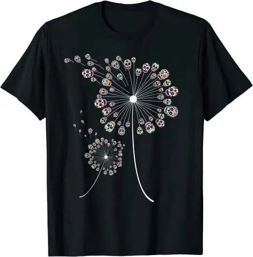 

NEW LIMITED Funny Skull Gift For Men Women Cool Flower Design Tee T-Shirt S-3XL