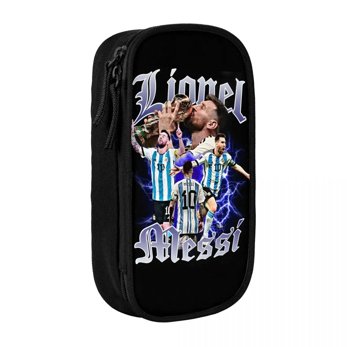 LM-Lionel-Messi Pencil Case University Pencil Pouch Student Square Kawaii Back To School Pencil Cases Graphic Supplies
