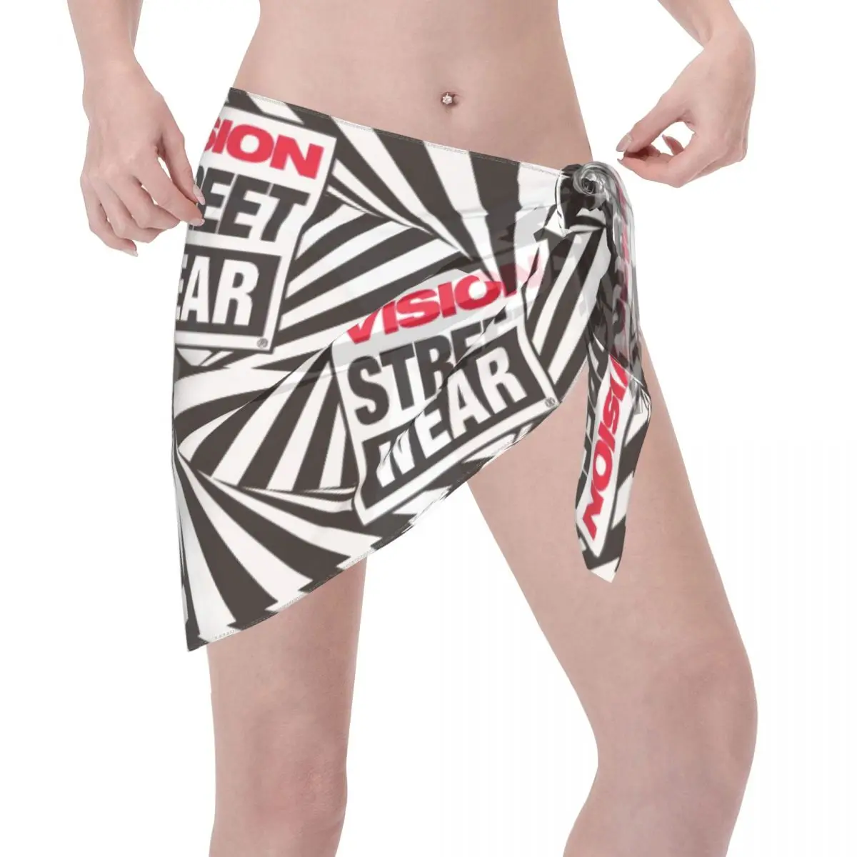 Custom Vision Street Wear Short Sarongs Swimsuit Cover up Printed Bikini Wrap Sheer Sarong Beach Wrap