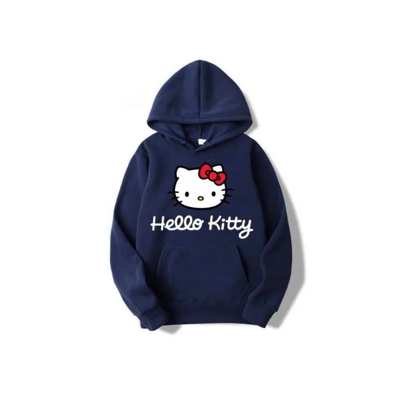 2024 New Fashion Casual Women\'s Hoodie Hello Kitty Cartoon Anime Men\'s Spring and Autumn Kawaii Oversized Pullover